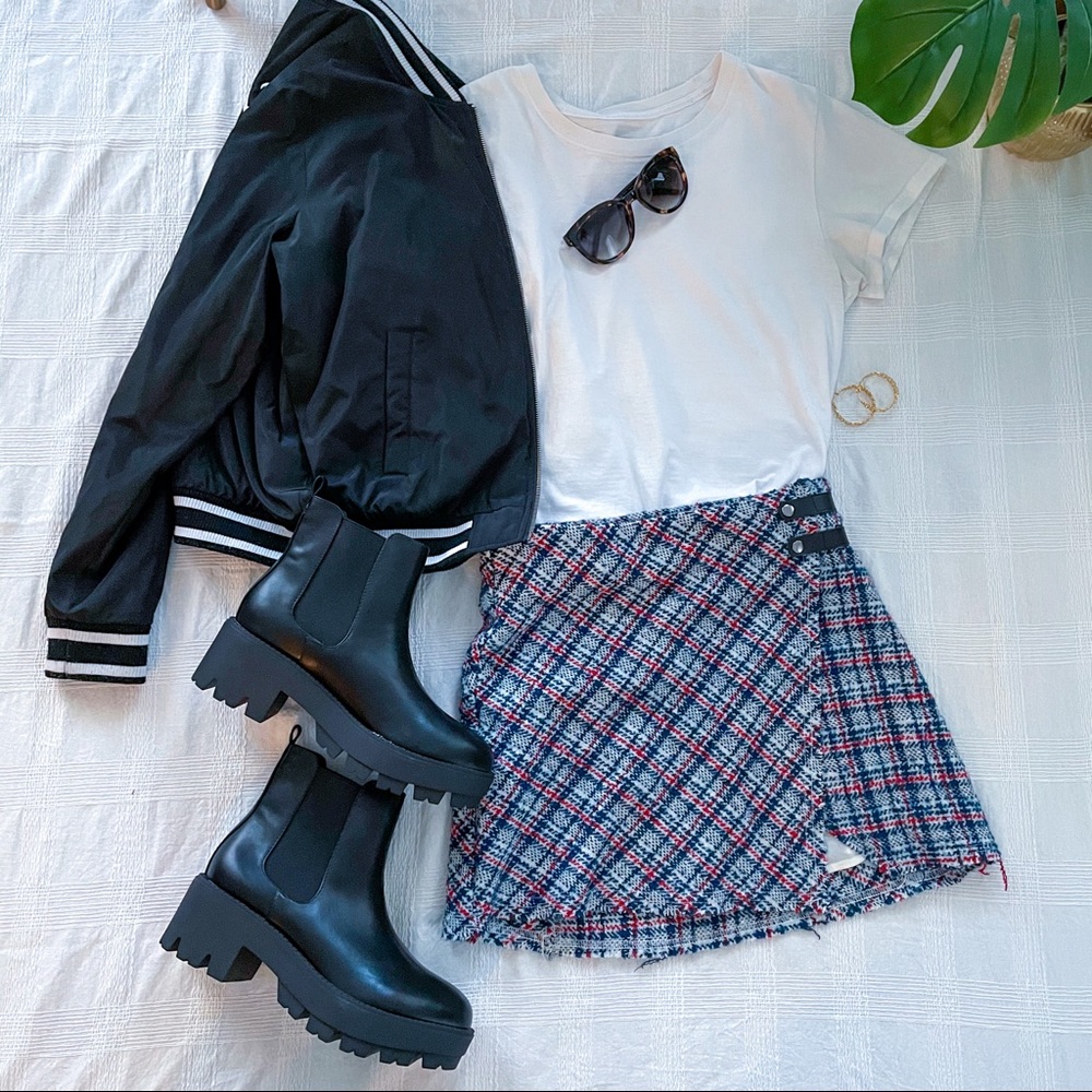UO Wool wrap mini skirt